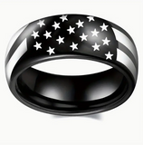 Patriotic American Flag Stainless Steel Ring