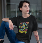 Psychedelic Groovy Peace Sign with Flowers T-Shirts