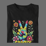 Psychedelic Groovy Peace Sign with Flowers T-Shirts