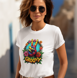 Psychedelic Groovy Peace Sign with Flowers T-Shirts