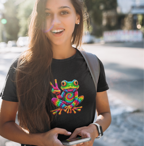 Psychedelic Swirl Peace Frog