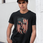 Distressed Cross and Flag T-Shirt