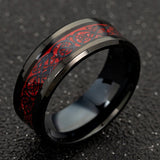 Carbon Celtic Dragon Tungsten Carbide Ring