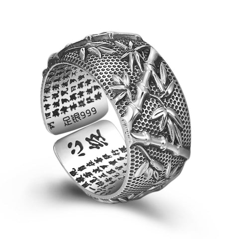 Buddha Adjustable Ring In 999 Silver