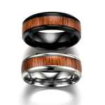 Vintage Stainless Steel & Wood Ring