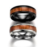 Vintage Stainless Steel & Wood Ring