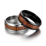 Vintage Stainless Steel & Wood Ring