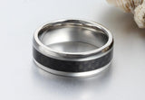 Sleek Stainless Steel & Carbon Fiber Ring