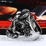 Intricate Scrolled Stainless Steel Skull Ring