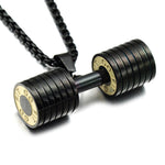 Titanium Steel GO FIT Barbell Necklace