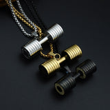 Titanium Steel GO FIT Barbell Necklace