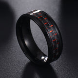 Titanium Steel Black Carbon Fiber Ring