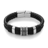 Woven Leather & Titanium Bracelet