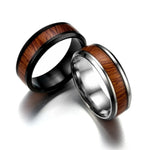 Vintage Stainless Steel & Wood Ring