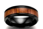 Vintage Stainless Steel & Wood Ring