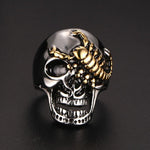 Skull & Scorpion Ring in Stainless/Plated Gold