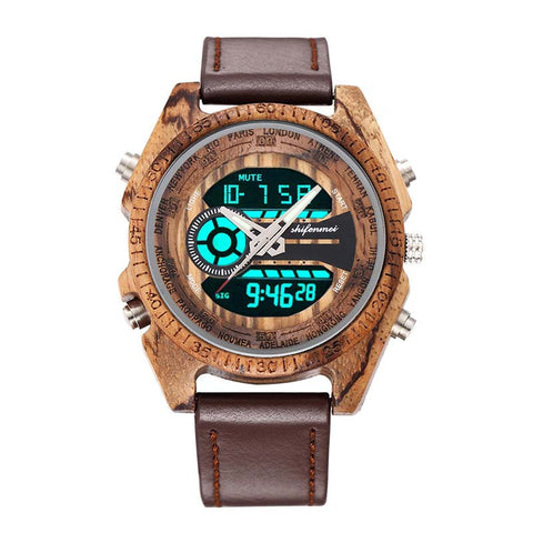 Vintage Natural Wood Digital Watch