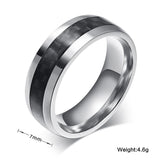 Sleek Stainless Steel & Carbon Fiber Ring