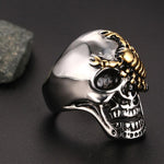 Skull & Scorpion Ring in Stainless/Plated Gold