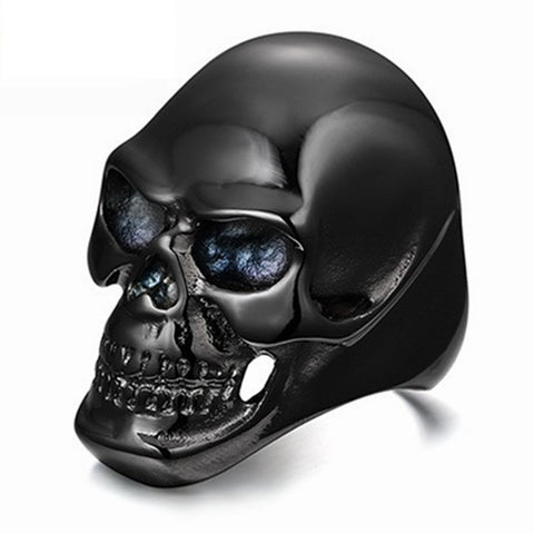 Punk Black Stainless Steel Skull Ring