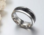 Sleek Stainless Steel & Carbon Fiber Ring