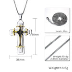 Fleur-de-lis Cross Necklace in Stainless