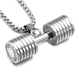 Titanium Steel GO FIT Barbell Necklace