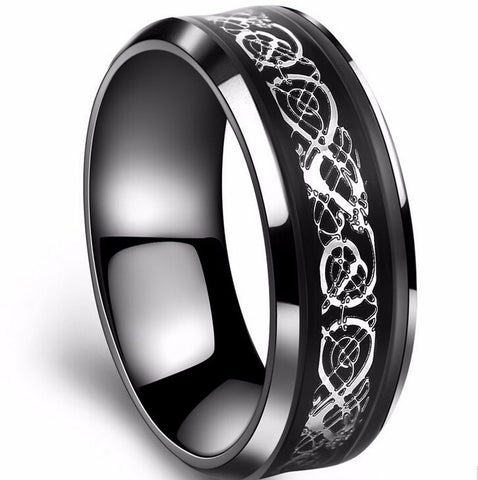 Black Carbon & Stainless Steel Ring