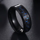 Titanium Steel Black Carbon Fiber Ring