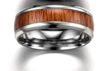 Vintage Stainless Steel & Wood Ring