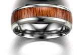 Vintage Stainless Steel & Wood Ring