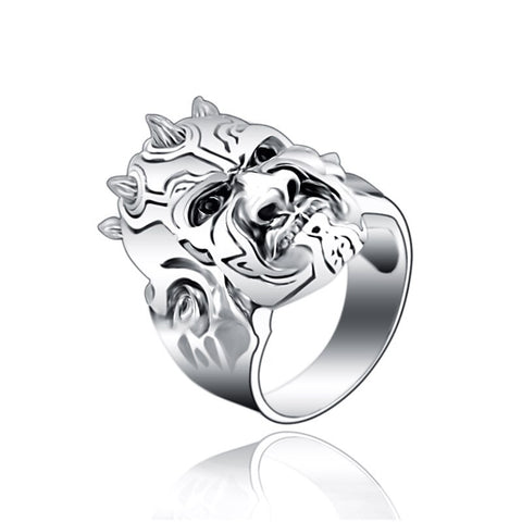 Horned Carnage Ring In Sterling