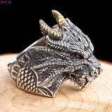 Dragon Head Ring in Sterling Silver