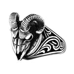 Sheep Head Skull Ring in Sterling Silver