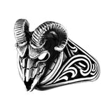 Sheep Head Skull Ring in Sterling Silver