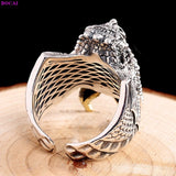 Dragon Head Ring in Sterling Silver