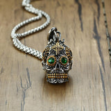 Retro Skull Pendant Necklace in Stainless Steel