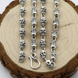 Retro Skull Necklace or Bracelet In 925 Silver