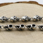 Retro Skull Necklace or Bracelet In 925 Silver