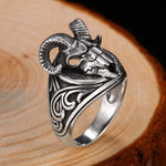 Sheep Head Skull Ring in Sterling Silver