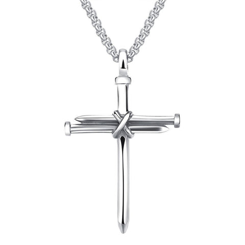 Stainless Steel Nail Cross Necklace