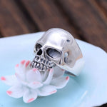 Traditional Sterling Silver Half Skull Ring