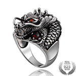 Dragon Ring with Rubies In Sterling Silver