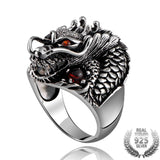 Dragon Ring with Rubies In Sterling Silver