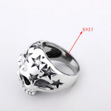 Star Skull Ring In Sterling Silver