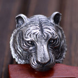 Domineering Tiger Ring In Sterling Silver