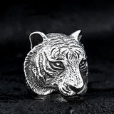 Domineering Tiger Ring In Sterling Silver