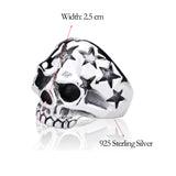 Star Skull Ring In Sterling Silver