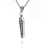 Coffin Pendant & Snake Chain In Sterling Silver