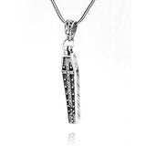 Coffin Pendant & Snake Chain In Sterling Silver